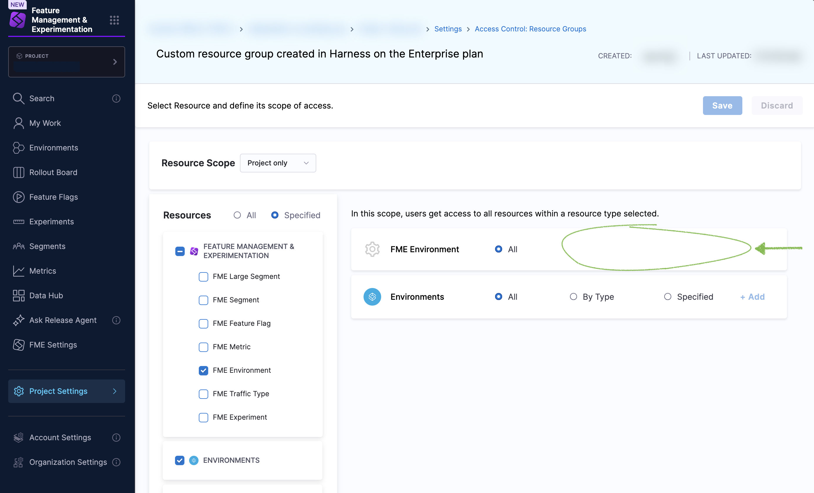 Location where granular permissions will be added for FME environments